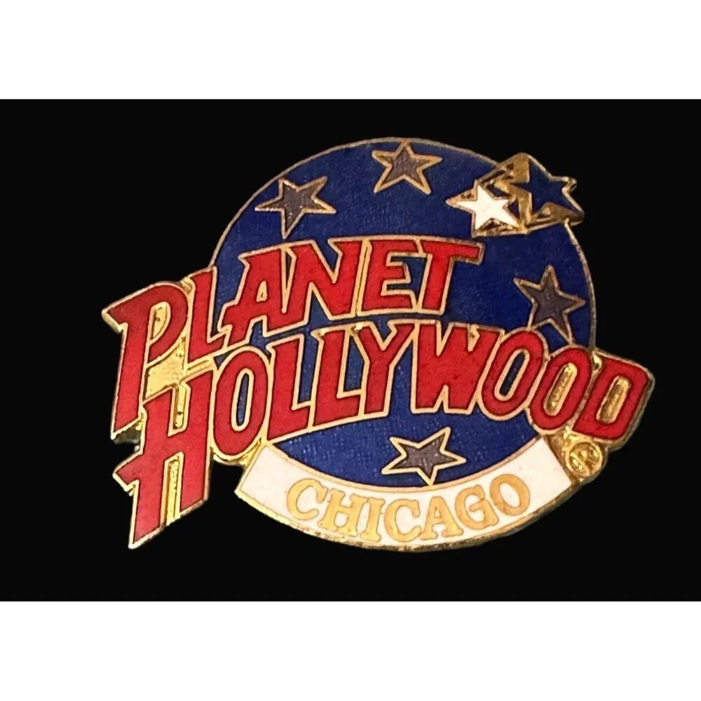Planet Hollywood Chicago‎ Pin Badge Blue/Red/Gold Collectible Memorabilia